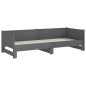 Dormeuse Estraibile Grigia Legno Massello di Pino 2x(80x200) cm Dormeuse Estraibile Grigia Legno Massello di Pino 2x(80x200) cm