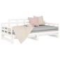 Dormeuse Estraibile Bianca Legno Massello di Pino 2x(90x190) cm Dormeuse Estraibile Bianca Legno Massello di Pino 2x(90x190) cm