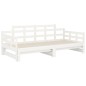Dormeuse Estraibile Bianca Legno Massello di Pino 2x(90x190) cm Dormeuse Estraibile Bianca Legno Massello di Pino 2x(90x190) cm