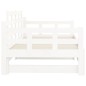 Dormeuse Estraibile Bianca Legno Massello di Pino 2x(90x190) cm Dormeuse Estraibile Bianca Legno Massello di Pino 2x(90x190) cm