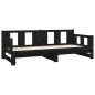 Dormeuse Estraibile Nera in Legno Massello di Pino 2x(90x190)cm Dormeuse Estraibile Nera in Legno Massello di Pino 2x(90x190)cm
