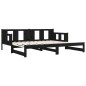 Dormeuse Estraibile Nera in Legno Massello di Pino 2x(90x190)cm Dormeuse Estraibile Nera in Legno Massello di Pino 2x(90x190)cm