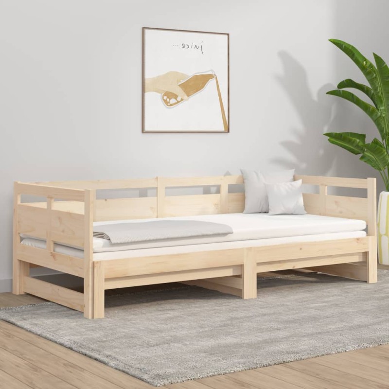 Dormeuse Estraibile in Legno Massello di Pino 2x(90x190) cm Dormeuse Estraibile in Legno Massello di Pino 2x(90x190) cm