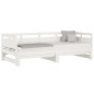 Dormeuse Estraibile Bianca Legno Massello di Pino 2x(90x200) cm Dormeuse Estraibile Bianca Legno Massello di Pino 2x(90x200) cm