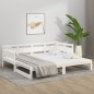 Dormeuse Estraibile Bianca Legno Massello di Pino 2x(90x200) cm Dormeuse Estraibile Bianca Legno Massello di Pino 2x(90x200) cm