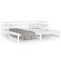 Dormeuse Estraibile Bianca Legno Massello di Pino 2x(90x200) cm Dormeuse Estraibile Bianca Legno Massello di Pino 2x(90x200) cm