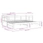 Dormeuse Estraibile Bianca Legno Massello di Pino 2x(90x200) cm Dormeuse Estraibile Bianca Legno Massello di Pino 2x(90x200) cm
