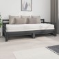 Dormeuse Estraibile Grigia Legno Massello di Pino 2x(90x200) cm