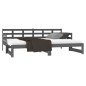 Dormeuse Estraibile Grigia Legno Massello di Pino 2x(90x200) cm
