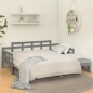 Dormeuse Estraibile Grigia Legno Massello di Pino 2x(80x200) cm Dormeuse Estraibile Grigia Legno Massello di Pino 2x(80x200) cm