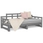 Dormeuse Estraibile Grigia Legno Massello di Pino 2x(80x200) cm Dormeuse Estraibile Grigia Legno Massello di Pino 2x(80x200) cm