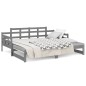 Dormeuse Estraibile Grigia Legno Massello di Pino 2x(80x200) cm Dormeuse Estraibile Grigia Legno Massello di Pino 2x(80x200) cm