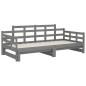 Dormeuse Estraibile Grigia Legno Massello di Pino 2x(80x200) cm Dormeuse Estraibile Grigia Legno Massello di Pino 2x(80x200) cm
