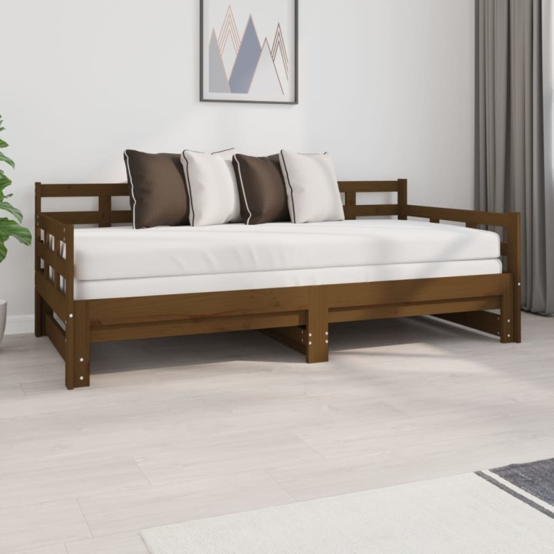 Dormeuse Estraibile Miele Legno Massello di Pino 2x(90x190) cm Dormeuse Estraibile Miele Legno Massello di Pino 2x(90x190) cm