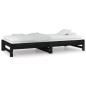 Dormeuse Estraibile Nera 2x(90x190) cm Legno Massello di Pino Dormeuse Estraibile Nera 2x(90x190) cm Legno Massello di Pino