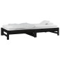 Dormeuse Estraibile Nera 2x(90x190) cm Legno Massello di Pino Dormeuse Estraibile Nera 2x(90x190) cm Legno Massello di Pino