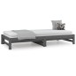 Dormeuse Estraibile Grigia 2x(90x200) cm Legno Massello di Pino Dormeuse Estraibile Grigia 2x(90x200) cm Legno Massello di Pino