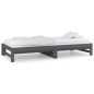 Dormeuse Estraibile Grigia 2x(90x200) cm Legno Massello di Pino Dormeuse Estraibile Grigia 2x(90x200) cm Legno Massello di Pino