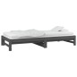 Dormeuse Estraibile Grigia 2x(90x200) cm Legno Massello di Pino Dormeuse Estraibile Grigia 2x(90x200) cm Legno Massello di Pino