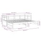 Dormeuse Estraibile Miele Legno Massello di Pino 2x(80x200) cm Dormeuse Estraibile Miele Legno Massello di Pino 2x(80x200) cm