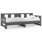 Dormeuse Estraibile Grigia Legno Massello di Pino 2x(80x200) cm