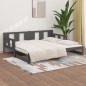 Dormeuse Estraibile Grigia Legno Massello di Pino 2x(80x200) cm