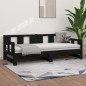 Dormeuse Estraibile Nera in Legno Massello di Pino 2x(90x200)cm Dormeuse Estraibile Nera in Legno Massello di Pino 2x(90x200)cm