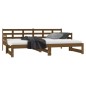Dormeuse Estraibile Miele Legno Massello di Pino 2x(80x200) cm