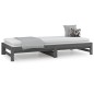 Dormeuse Estraibile Grigia 2x(90x190) cm Legno Massello di Pino Dormeuse Estraibile Grigia 2x(90x190) cm Legno Massello di Pino