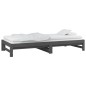 Dormeuse Estraibile Grigia 2x(90x190) cm Legno Massello di Pino Dormeuse Estraibile Grigia 2x(90x190) cm Legno Massello di Pino