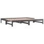 Dormeuse Estraibile Grigia 2x(90x190) cm Legno Massello di Pino Dormeuse Estraibile Grigia 2x(90x190) cm Legno Massello di Pino