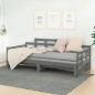 Dormeuse Estraibile Grigia Legno Massello di Pino 2x(90x190) cm Dormeuse Estraibile Grigia Legno Massello di Pino 2x(90x190) cm