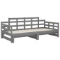 Dormeuse Estraibile Grigia Legno Massello di Pino 2x(90x190) cm Dormeuse Estraibile Grigia Legno Massello di Pino 2x(90x190) cm