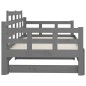 Dormeuse Estraibile Grigia Legno Massello di Pino 2x(90x190) cm Dormeuse Estraibile Grigia Legno Massello di Pino 2x(90x190) cm