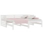 Dormeuse Estraibile Bianca 2x(90x190) cm Legno Massello di Pino