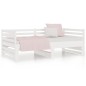 Dormeuse Estraibile Bianca 2x(90x190) cm Legno Massello di Pino