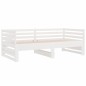 Dormeuse Estraibile Bianca 2x(90x190) cm Legno Massello di Pino