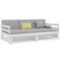 Dormeuse Estraibile Bianca 2x(90x190) cm Legno Massello di Pino Dormeuse Estraibile Bianca 2x(90x190) cm Legno Massello di Pino