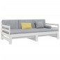Dormeuse Estraibile Bianca 2x(90x190) cm Legno Massello di Pino Dormeuse Estraibile Bianca 2x(90x190) cm Legno Massello di Pino