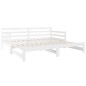 Dormeuse Estraibile Bianca 2x(90x190) cm Legno Massello di Pino Dormeuse Estraibile Bianca 2x(90x190) cm Legno Massello di Pino