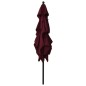 Ombrellone a 3 Livelli Palo in Alluminio Rosso Bordò 2,5x2,5 m Ombrellone a 3 Livelli Palo in Alluminio Rosso Bordò 2,5x2,5 m