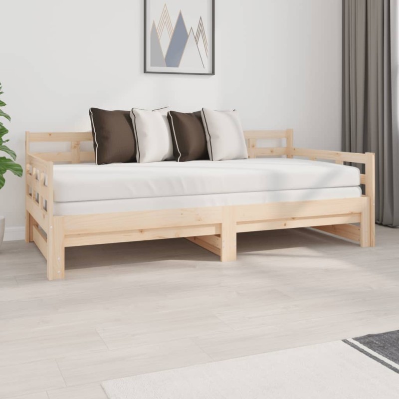 Dormeuse Estraibile in Legno Massello di Pino 2x(90x190) cm Dormeuse Estraibile in Legno Massello di Pino 2x(90x190) cm