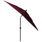 Ombrellone a 3 Livelli Palo in Alluminio Rosso Bordò 2,5x2,5 m Ombrellone a 3 Livelli Palo in Alluminio Rosso Bordò 2,5x2,5 m