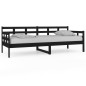 Dormeuse Nera in Legno Massello di Pino 80x200 cm Dormeuse Nera in Legno Massello di Pino 80x200 cm