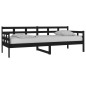 Dormeuse Nera in Legno Massello di Pino 80x200 cm Dormeuse Nera in Legno Massello di Pino 80x200 cm