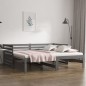 Dormeuse Estraibile Grigia 2x(90x190) cm Legno Massello di Pino Dormeuse Estraibile Grigia 2x(90x190) cm Legno Massello di Pino