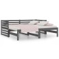 Dormeuse Estraibile Grigia 2x(90x190) cm Legno Massello di Pino Dormeuse Estraibile Grigia 2x(90x190) cm Legno Massello di Pino
