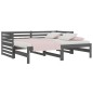 Dormeuse Estraibile Grigia 2x(90x190) cm Legno Massello di Pino Dormeuse Estraibile Grigia 2x(90x190) cm Legno Massello di Pino
