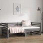 Dormeuse Estraibile Grigia 2x(90x190) cm Legno Massello di Pino Dormeuse Estraibile Grigia 2x(90x190) cm Legno Massello di Pino