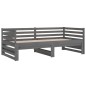 Dormeuse Estraibile Grigia 2x(90x190) cm Legno Massello di Pino Dormeuse Estraibile Grigia 2x(90x190) cm Legno Massello di Pino